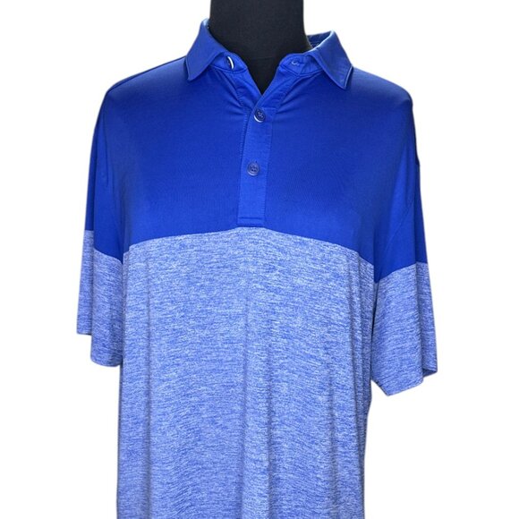 Walter Hagen Men's Blue Perfect 11 Fashion Print Golf Polo Size Large - Picture 1 of 16